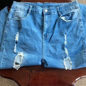 Dark Blue Ripped Jeans